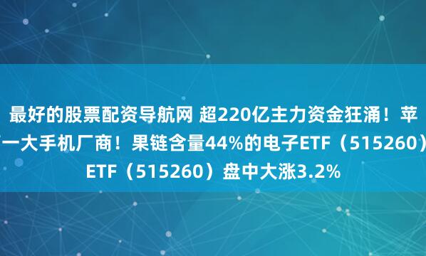 最好的股票配资导航网 超220亿主力资金狂涌！苹果或重登全球第一大手机厂商！果链含量44%的电子ETF（515260）盘中大涨3.2%
